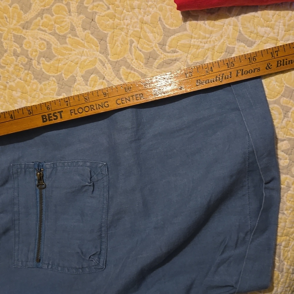 XCVI Women's Slate Blue Linen Shorts - Picture 5 of 5